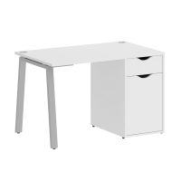 Home Office Стол письменный VR.SP-3-118.1.A Белый Бриллиант/Металл Серый 1180*720*750