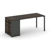 Concept Стеллаж 5 узких секций, 4 ниши CN.STU-450 Дуб Винченцо/Антрацит/Металл Белый 2084*420*1554