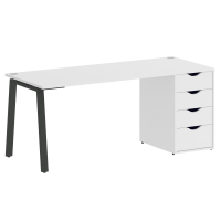 Home Office Стол письменный VR.SP-3-178.4.A Белый Бриллиант/Металл Антрацит 1780*720*750