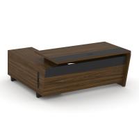 Corner Стол руководителя с тумбой COR.SRT-18 (R) Орех Лоренцо/Графит/Металл Графит 1800*1800*750