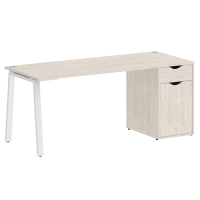 Home Office Стол письменный VR.SP-3-178.1.A Денвер Светлый/Металл Белый 1780*720*750