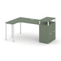 Concept Стол эргономичный с опорным распаш. шкафом с верх. горизонтом CN.SA-212(L) W Кобо/Металл Белый 2000*1180*917