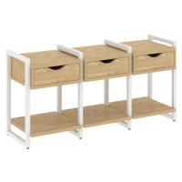 Loft Тумба на регулируемых опорах VR.L-TN-4.O Тиквуд Светлый/Металл Белый 1440*460*719