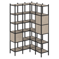 Loft Угловой внутренний стеллаж VR.L-34 Дуб Аттик/Металл Черный 1278*1278*2280