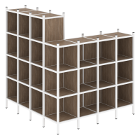 Loft Угловой внешний стеллаж наборный VR.L-60 Дуб Аризона/Металл Белый 1694*1694*1869