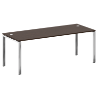 Metal System Direct Стол рабочий руковод. П-обр. м/к БП.СРР-6.8 Венге Цаво/Нержавеющая Сталь 2000*800*750