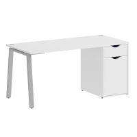 Home Office Стол письменный VR.SP-3-158.1.A Белый Бриллиант/Металл Серый 1580*720*750