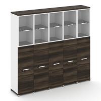 Concept Шкаф 4 узкие секции, 3 ниши CN.STU-342 RMB B Кобо/Белый Бриллиант/Металл Черный/Сатин 1668*420*1186