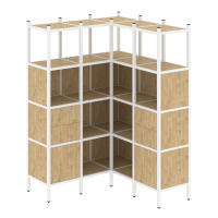 Loft Угловой внутренний стеллаж VR.L-33 Тиквуд Светлый/Металл Белый 1278*1278*1869
