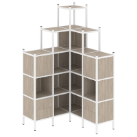 Loft Угловой внутренний стеллаж VR.L-45 Дуб Аттик/Металл Белый 1278*1278*2280