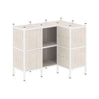 Loft Угловой внутренний стеллаж VR.L-28 Денвер Светлый/Металл Белый 1278*862*1047