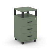 Concept Тумба мобильная 3 ящ. с надставкой CN.TUM-004 B Кобо/Металл Черный 420*420*782