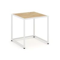 Loft Стол журнальный VR.L-SJK-50 Тиквуд Светлый/Металл Белый 500*500*500