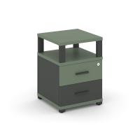 Concept Стол эргономичный с опорной тумбой CN.SA-307(R) B Дуб Мали/Антрацит/Металл Черный 1580*1180/1546*750