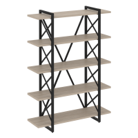 Loft Стеллаж на рег. опорах-5 полок VR.L-MST.O-5.8V Дуб Аттик/Металл Черный 1200*400*1650
