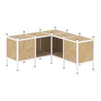 Loft Угловой внутренний стеллаж VR.L-27 Тиквуд Светлый/Металл Белый 1278*1278*636