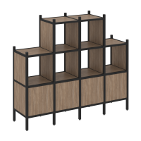 Loft Прямой стеллаж VR.L-16 Дуб Аризона/Металл Черный 1694*446*1458