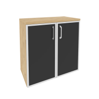 Onix Шкаф низкий широкий O.ST-3.2 R black Тиквуд Светлый/Стекло Black 800*420*823