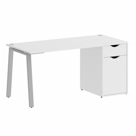 Home Office Стол письменный VR.SP-3-158.1.A Белый Бриллиант/Металл Серый 1580*720*750