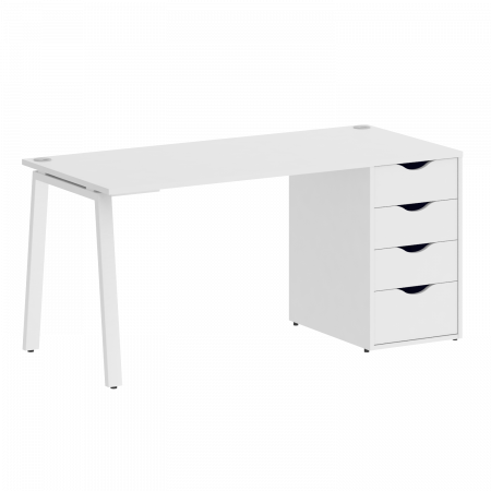 Home Office Стол письменный VR.SP-3-158.4.A Белый Бриллиант/Металл Белый 1580*720*750