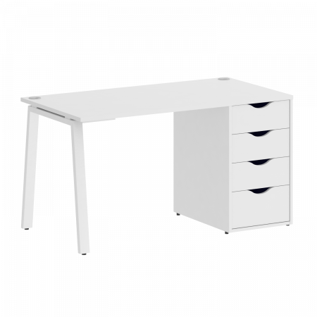 Home Office Стол письменный VR.SP-3-138.4.A Белый Бриллиант/Металл Белый 1380*720*750