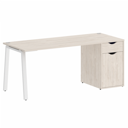 Home Office Стол письменный VR.SP-3-178.1.A Денвер Светлый/Металл Белый 1780*720*750