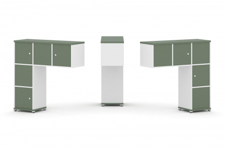Concept Надставка низкая CN.DNN-007 Кобо/Белый Бриллиант/Металл Белый 1099*365*1130