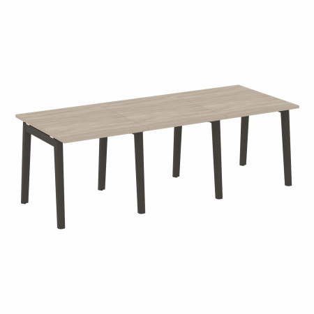 Onix Wood Стол переговорный (3 столешницы) OW.PRG-3.0 Дуб Аттик/Дуб Темный/Металл Антрацит 2340*980*750