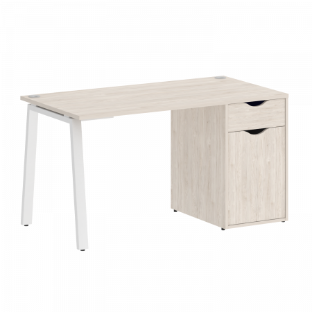 Home Office Стол письменный VR.SP-3-138.1.A Денвер Светлый/Металл Белый 1380*720*750